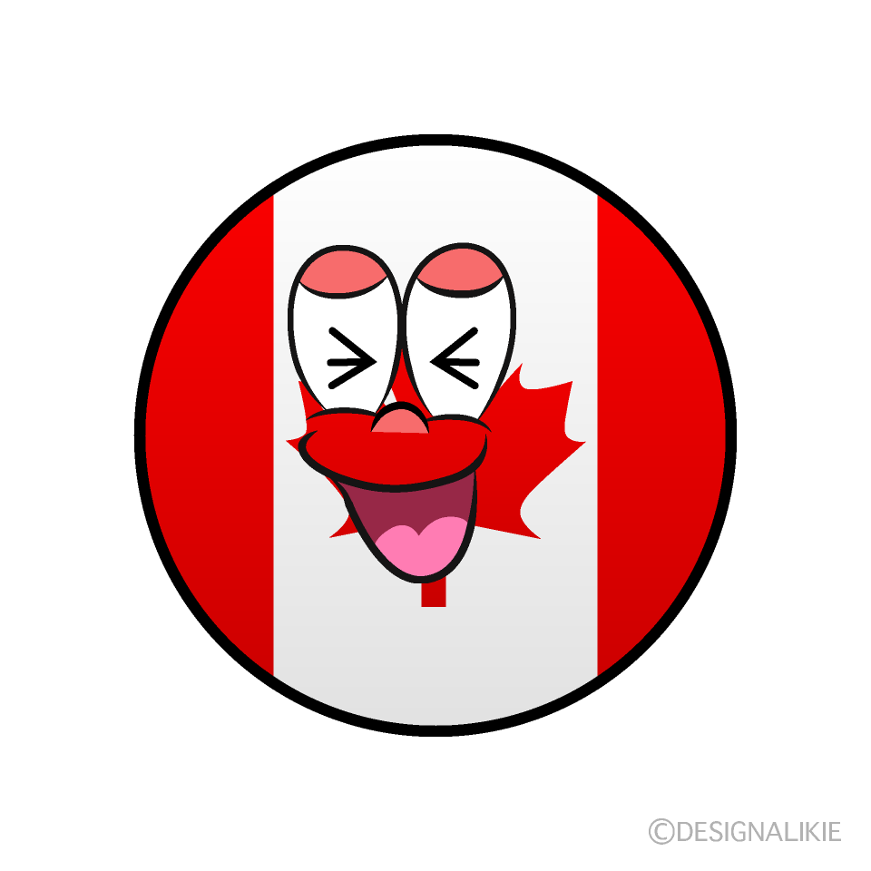 Bandera Canadiense Riendo Animado