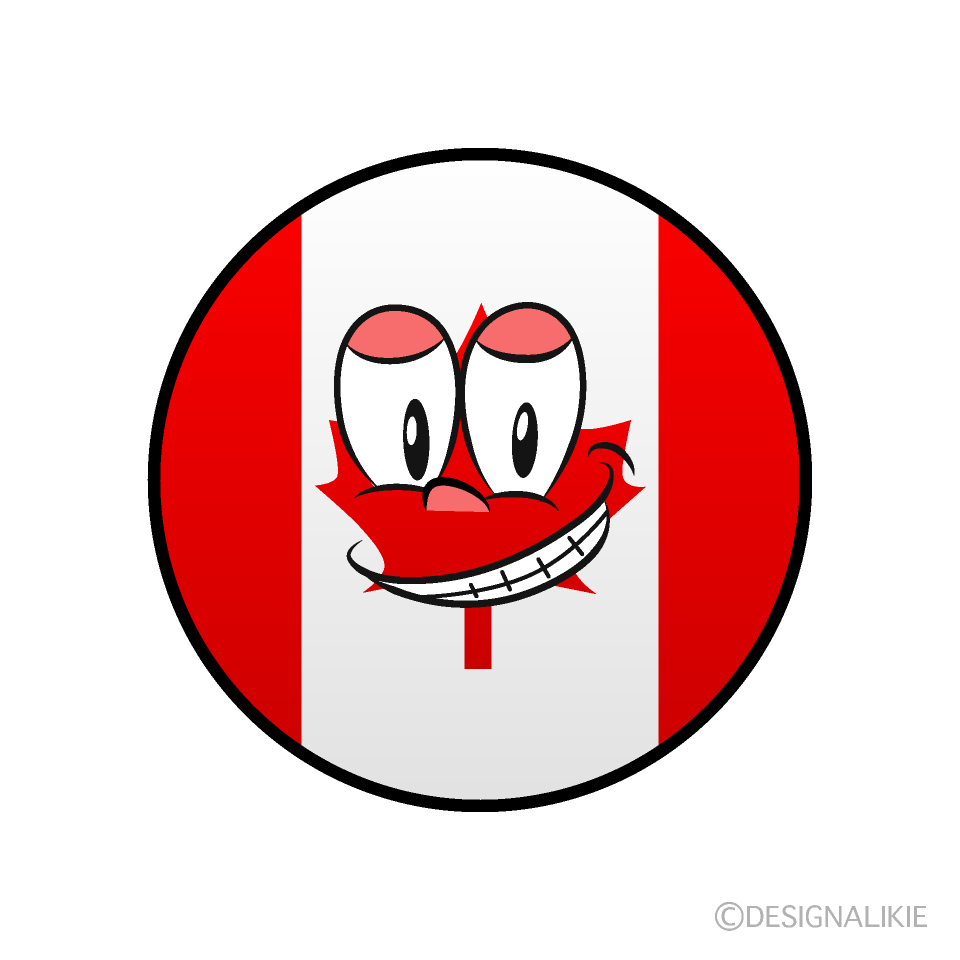 Bandera Canadiense Sonriendo Animado