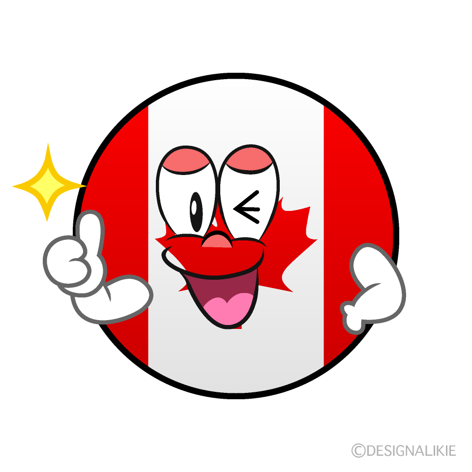 Bandera Canadiense Pulgares hacia arriba Animado