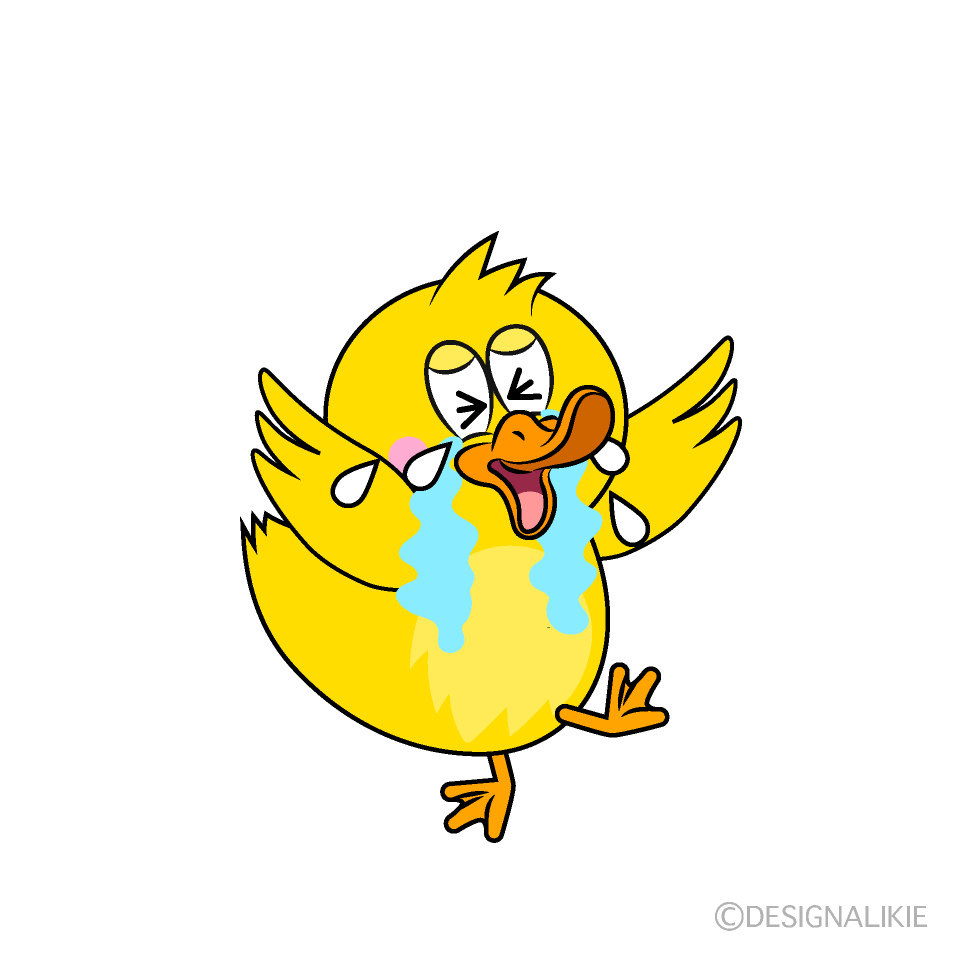 Crying Duck Cartoon Character Image