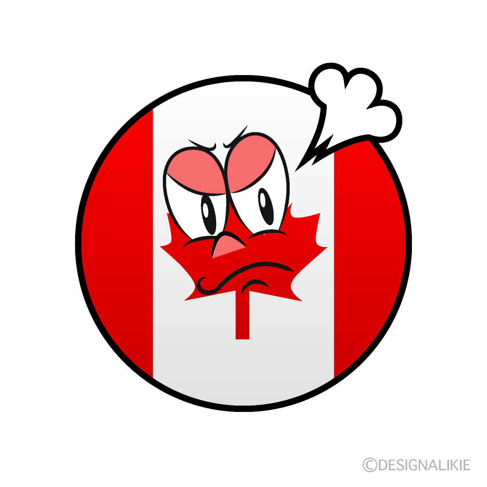 Bandera Canadiense Enojado Animado