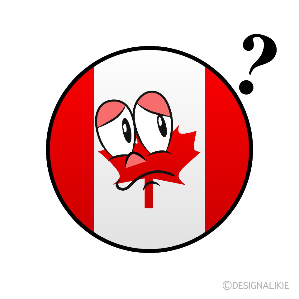 Bandera Canadiense Pensando Animado