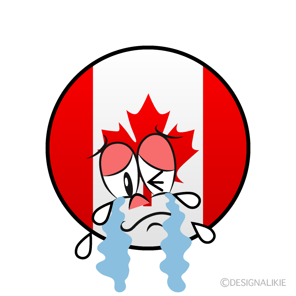 Bandera Canadiense Llorando Animado
