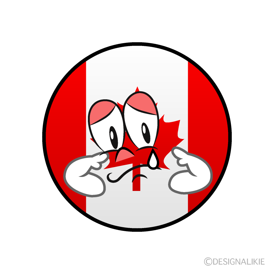 Bandera Canadiense Triste Animado