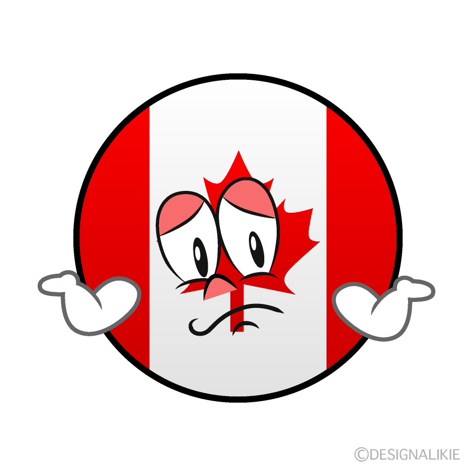 Bandera Canadiense Preocupado Animado