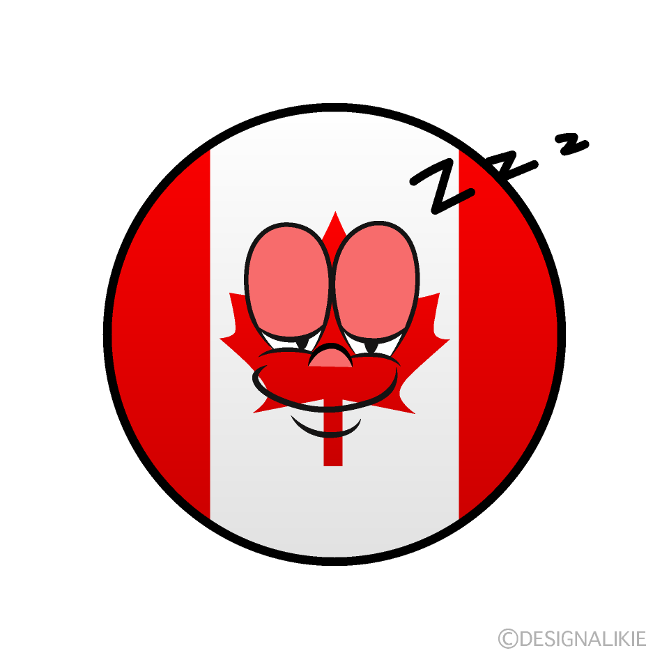 Bandera Canadiense Dormido Animado