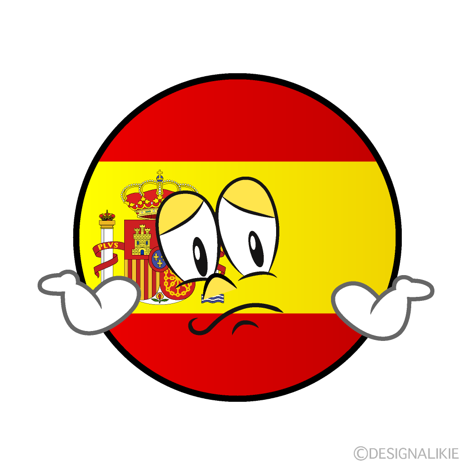 Bandera Española Preocupado Animado