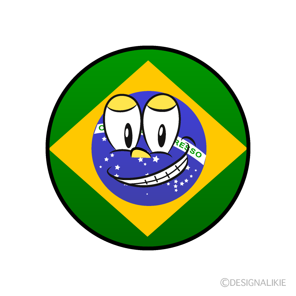 Bandera Brasil Sonriendo Animado