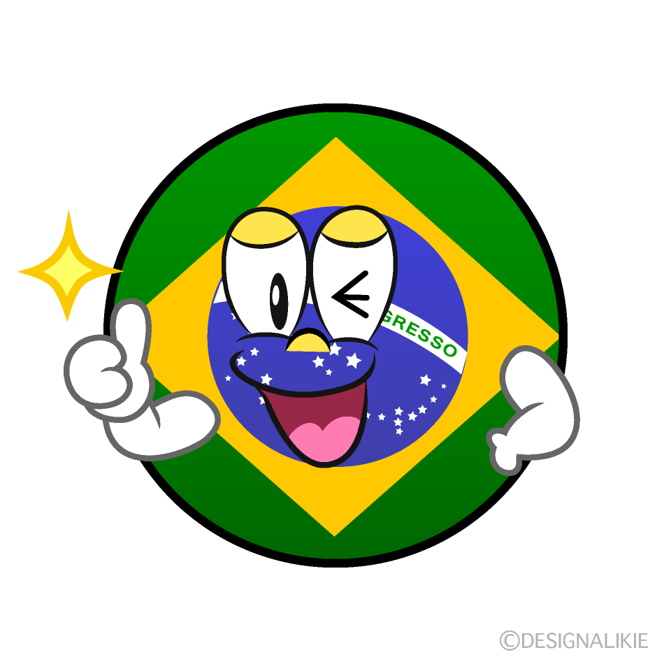 Bandera Brasil Pulgares hacia arriba Animado