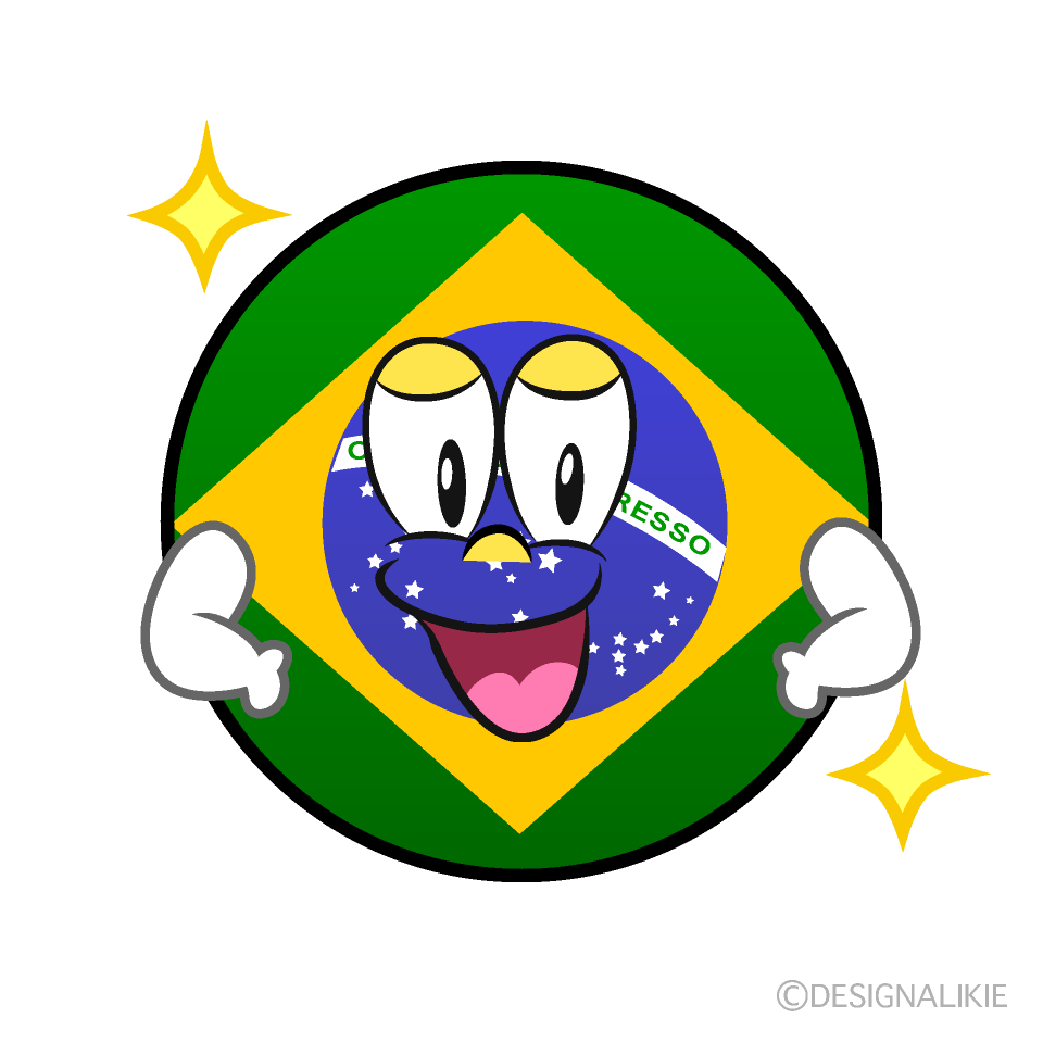 Bandera Brasil Confiado Animado