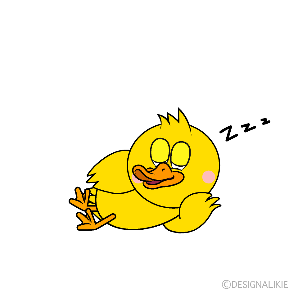 Sleeping Duck Cartoon Character Image