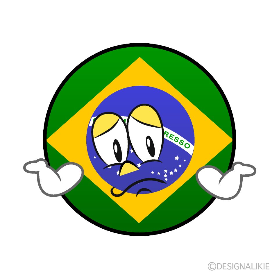 Bandera Brasil Preocupado Animado