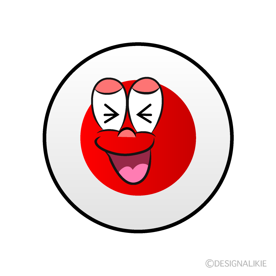 Bandera Japonesa Riendo Animado