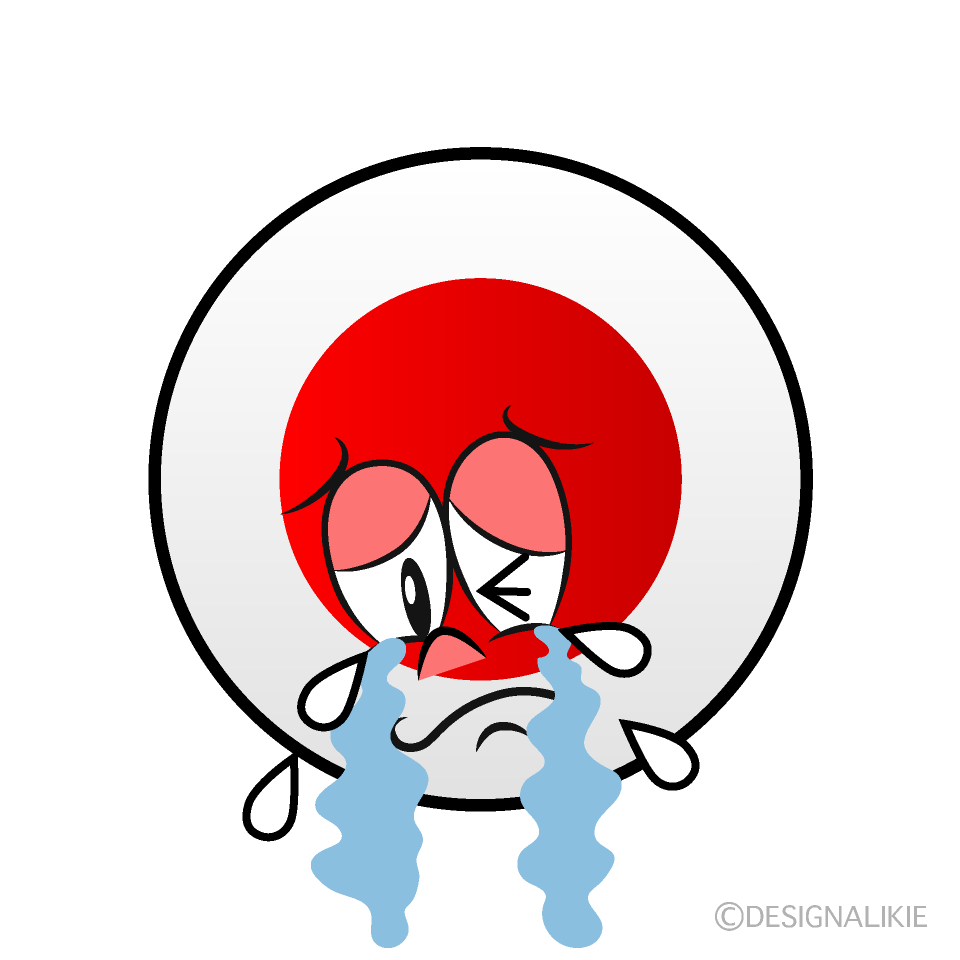 Bandera Japonesa Llorando Animado
