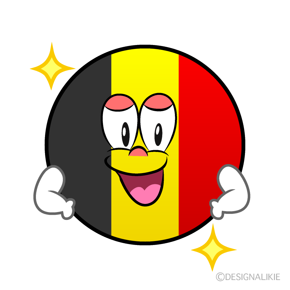 Bandera Bélgica Confiado Animado