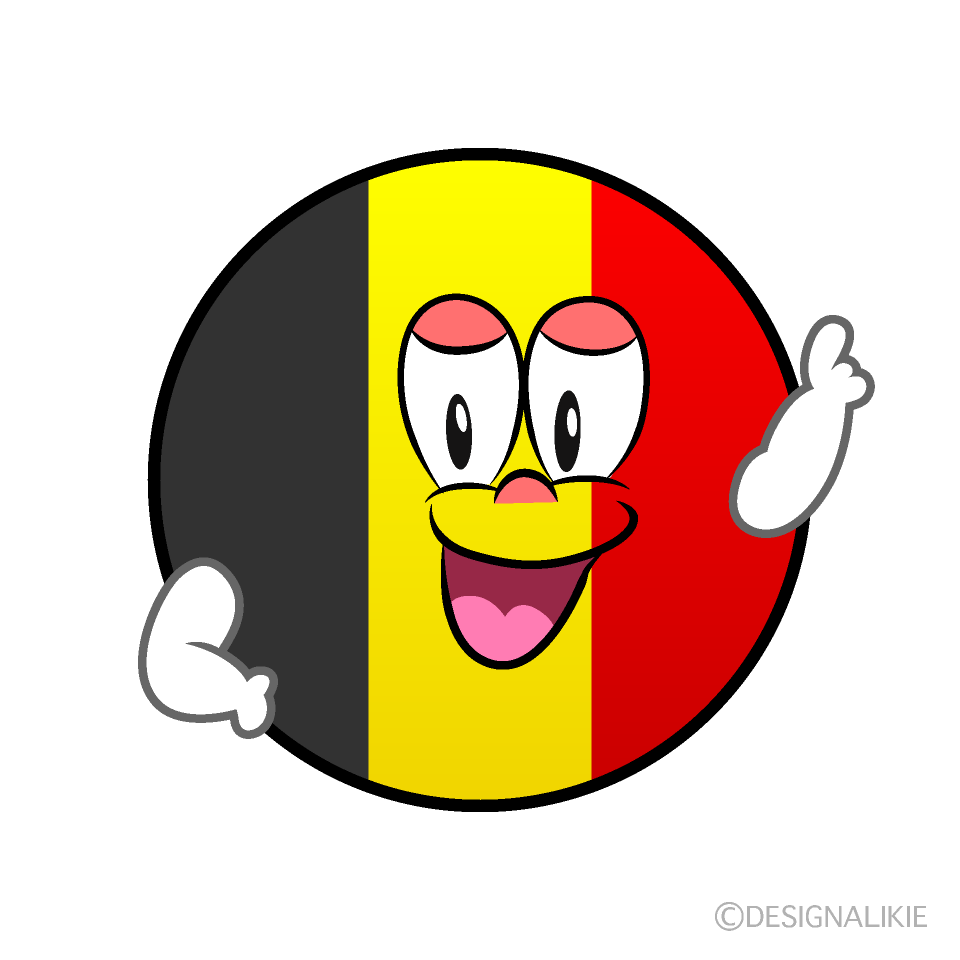 Bandera Bélgica Pose Señalando Animado