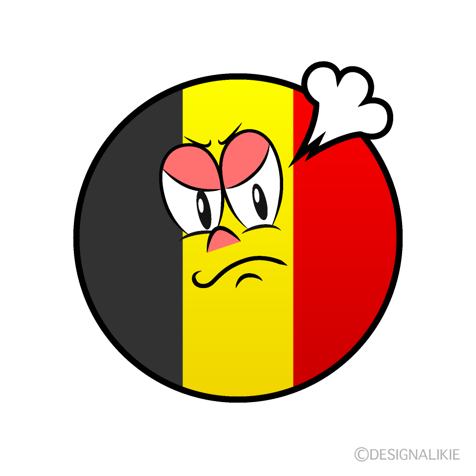 Bandera Bélgica Enojado Animado