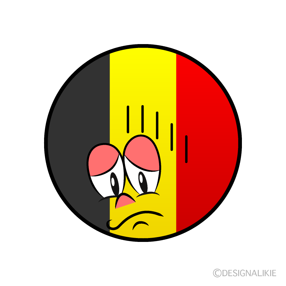 Bandera Bélgica Deprimido Animado