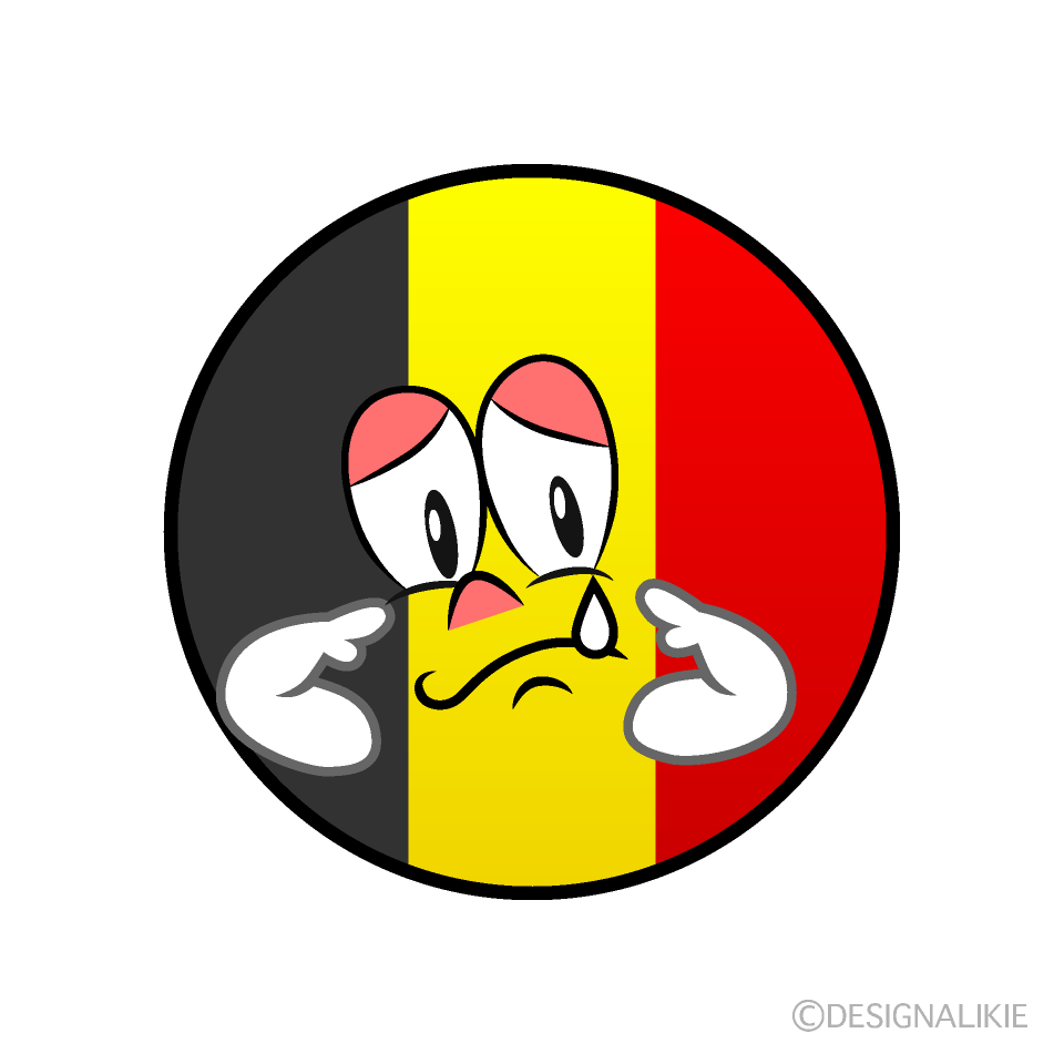 Bandera Bélgica Triste Animado