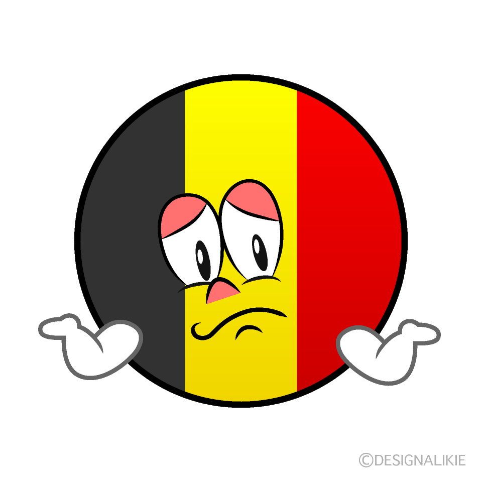 Bandera Bélgica Preocupado Animado