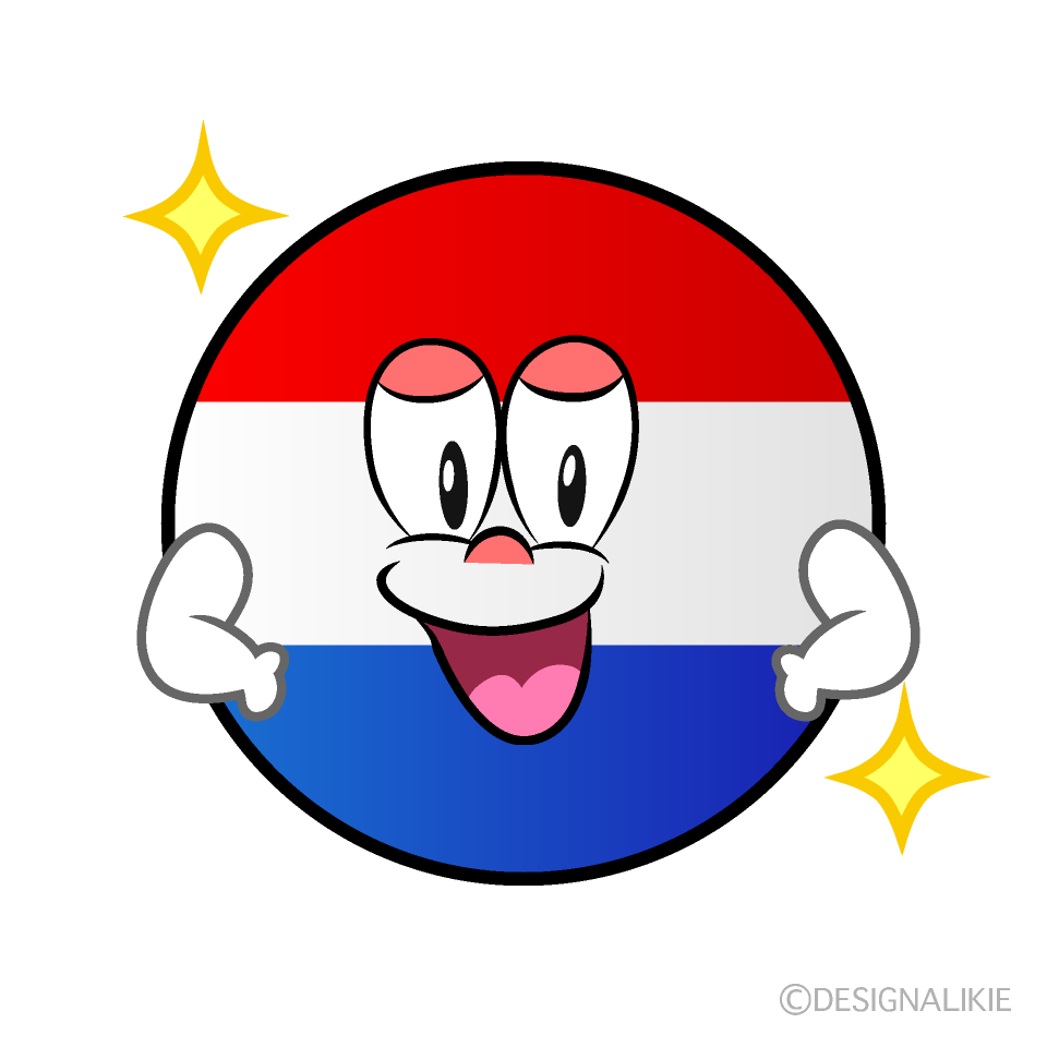 Bandera Holandesa Confiado Animado