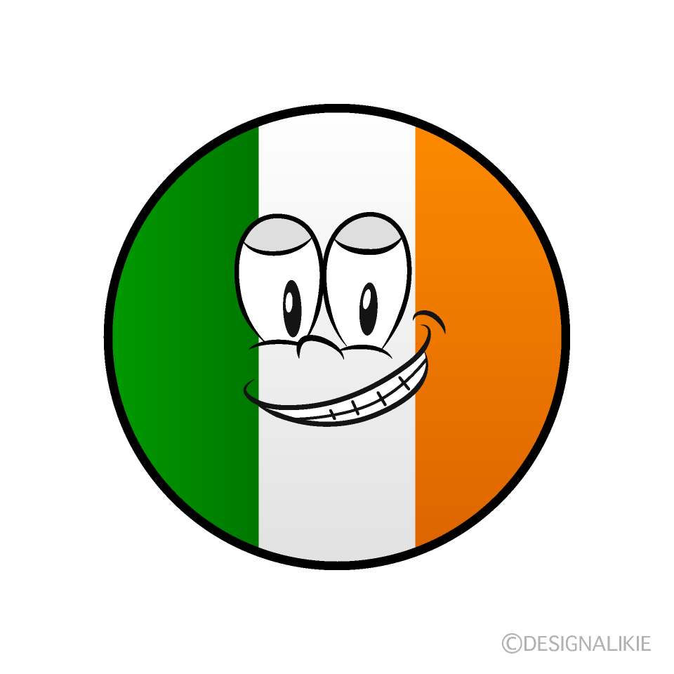 Bandera Irlandesa Sonriendo Animado