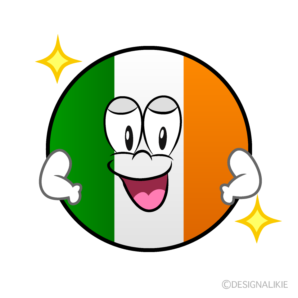 Bandera Irlandesa Confiado Animado