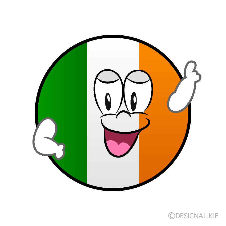Bandera Irlandesa Pose Señalando Animado