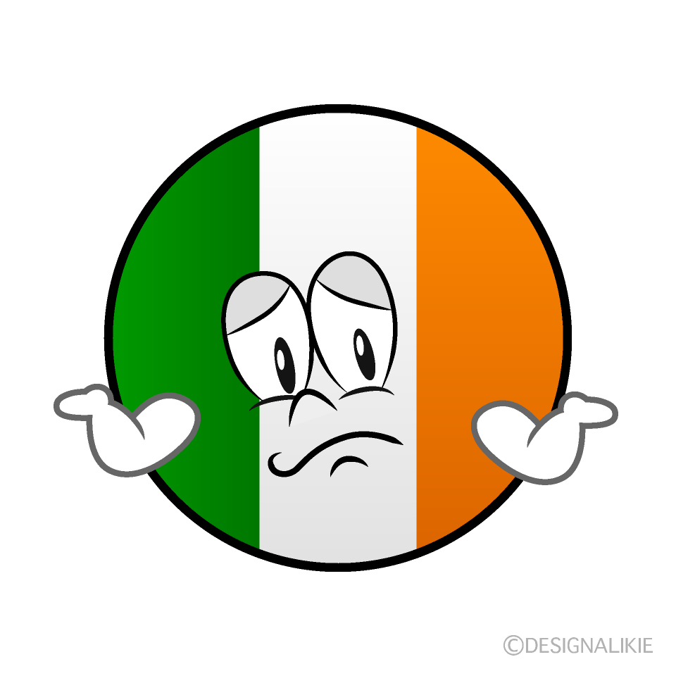 Bandera Irlandesa Preocupado Animado
