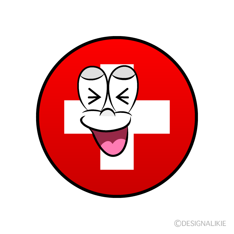 Bandera Suiza Riendo Animado