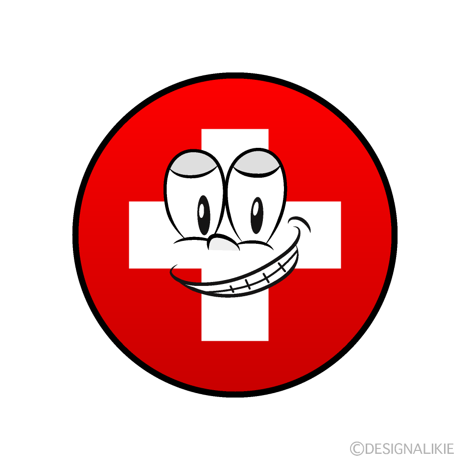 Bandera Suiza Sonriendo Animado