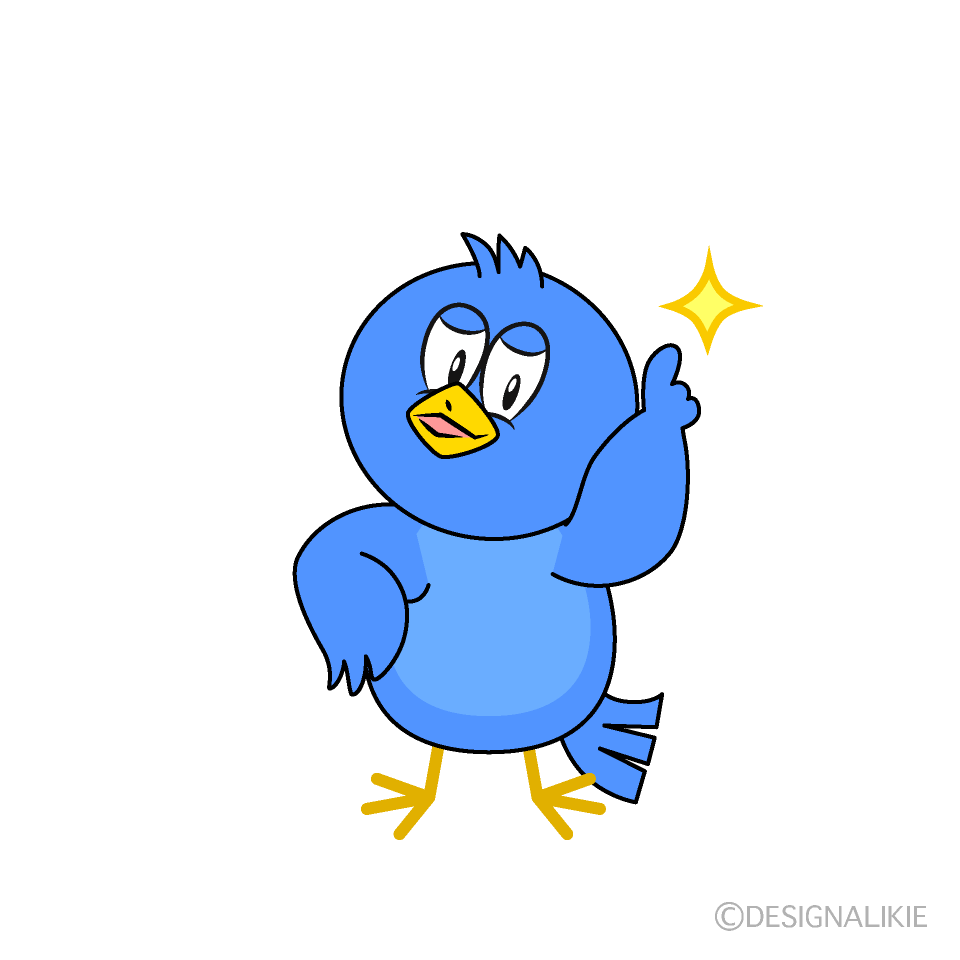 Posing Blue Bird Cartoon Character Image