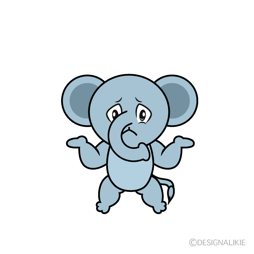 Troubled Elephant Cartoon Character Image