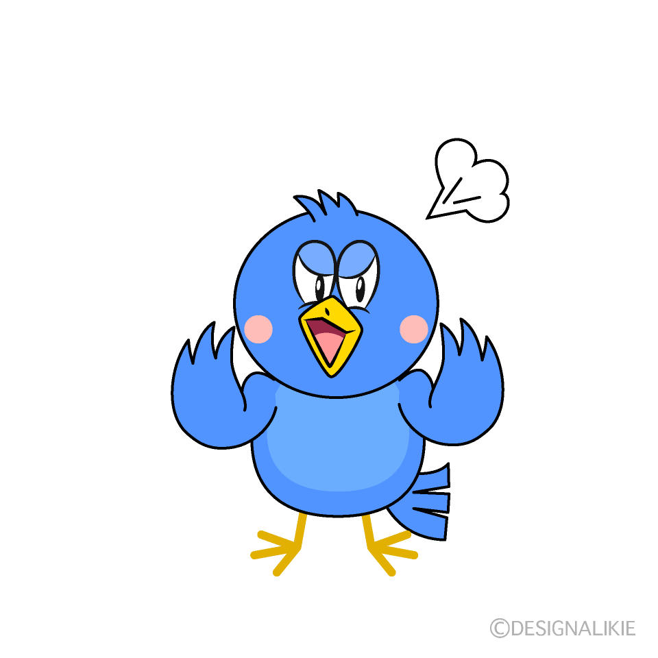 Angry Blue Bird Cartoon Character Image