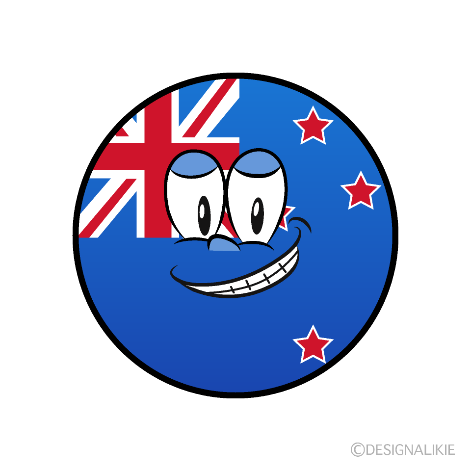 Bandera Nueva Zelanda Sonriendo Animado