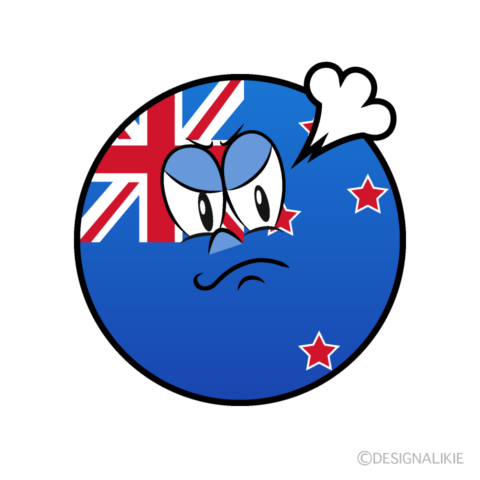 Angry New Zealand Symbol Cartoon Character Image