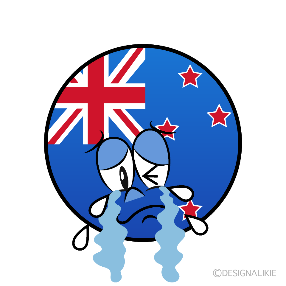 Crying New Zealand Symbol Cartoon Character Image