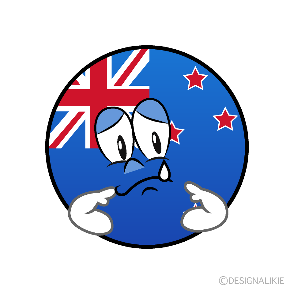 Sad New Zealand Symbol Cartoon Character Image