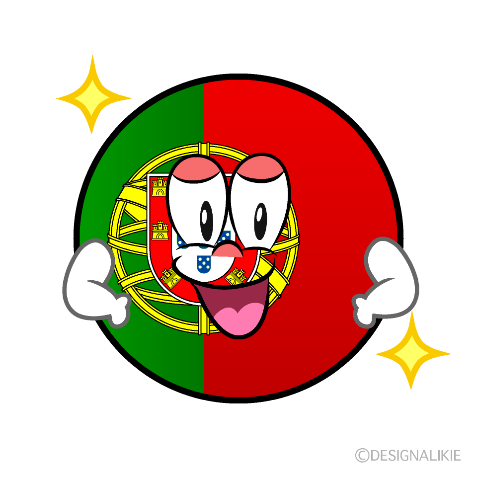Bandera Portugal Confiado Animado