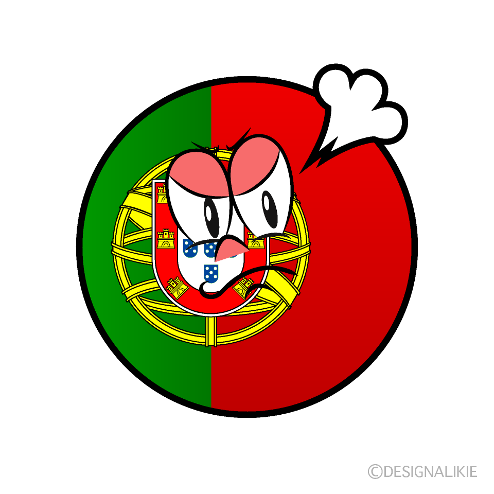Bandera Portugal Enojado Animado