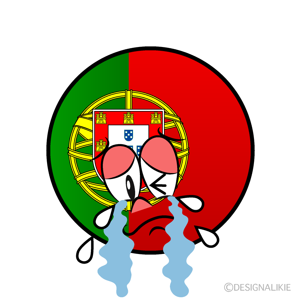 Bandera Portugal Llorando Animado