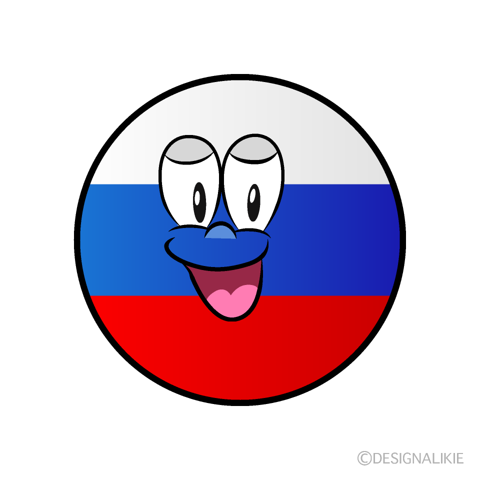 Bandera Rusa Sonriente Animado