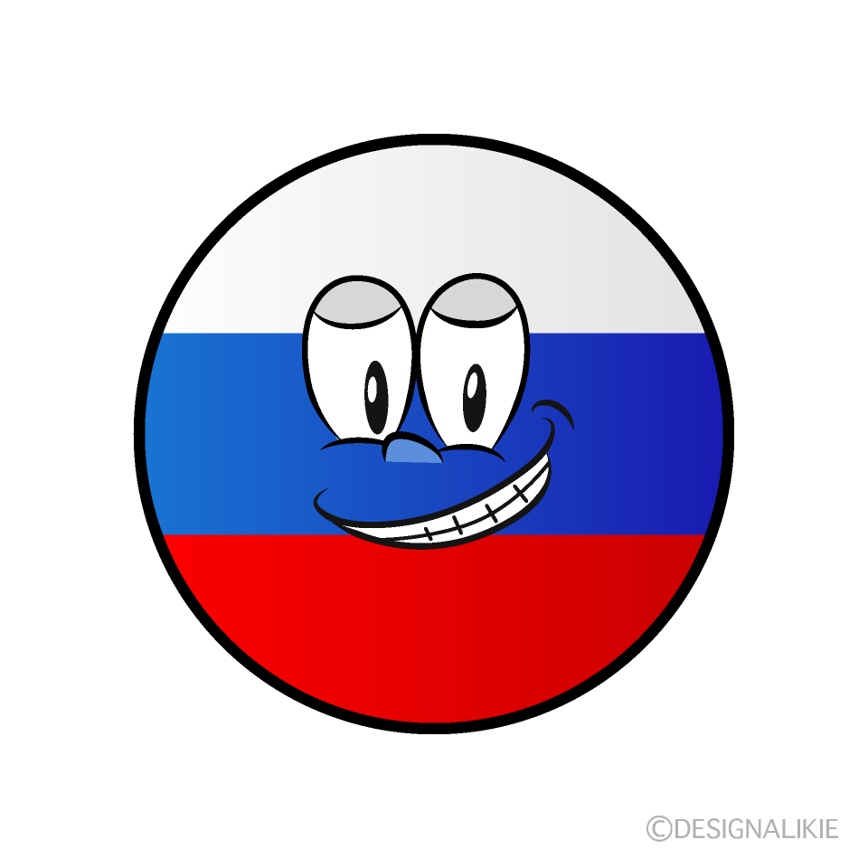 Bandera Rusa Sonriendo Animado