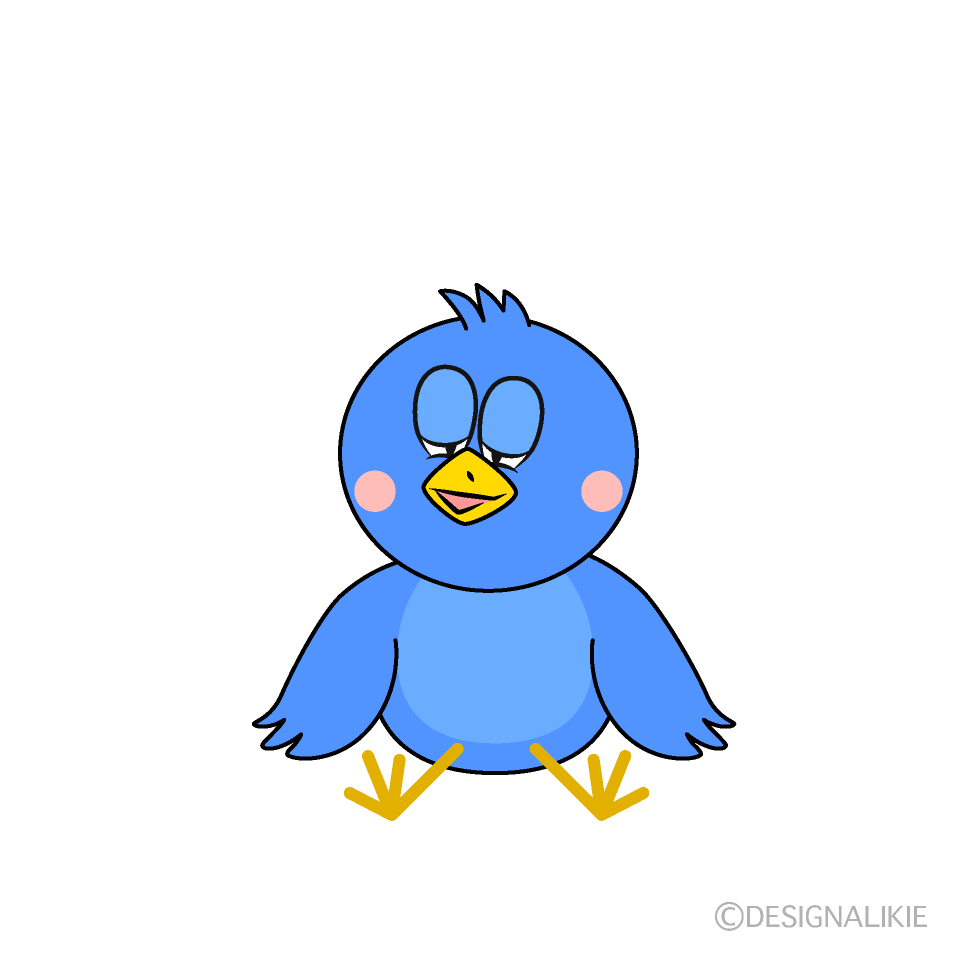 Relaxing Blue Bird Cartoon Character Image