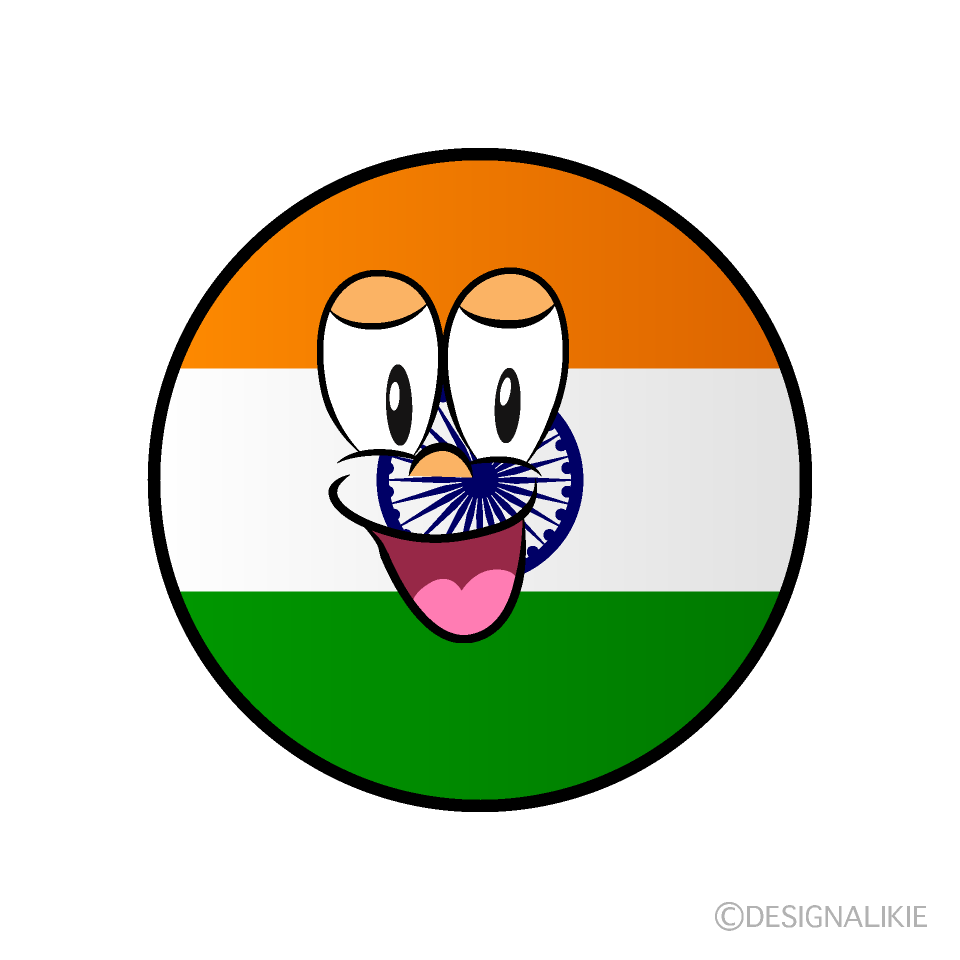 Bandera India Sonriente Animado
