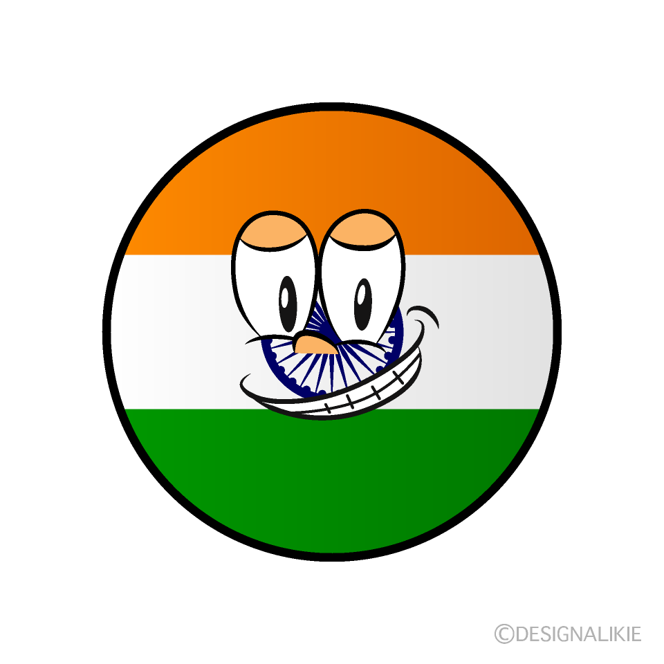 Bandera India Sonriendo Animado