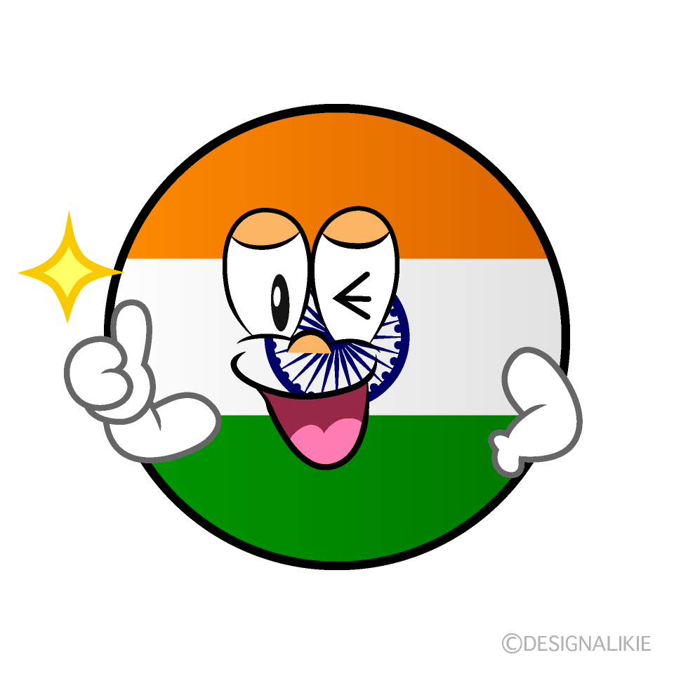Bandera India Pulgares hacia arriba Animado