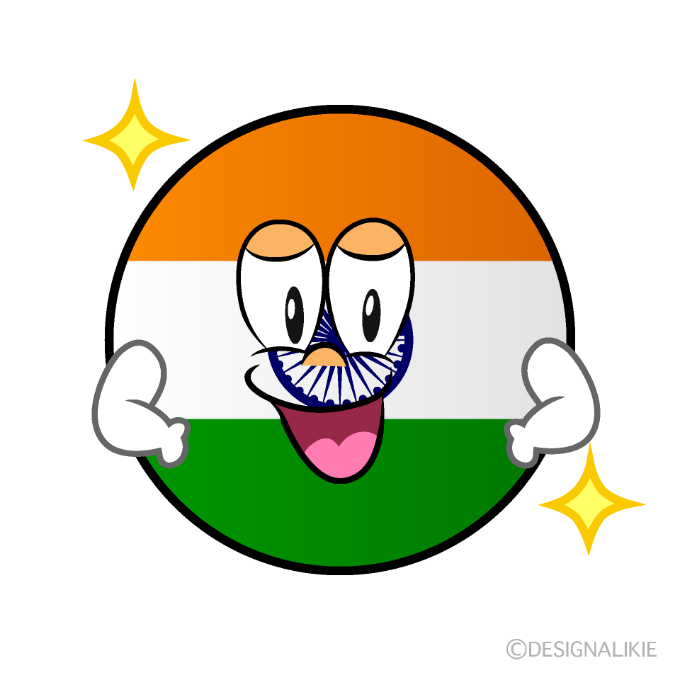 Bandera India Confiado Animado