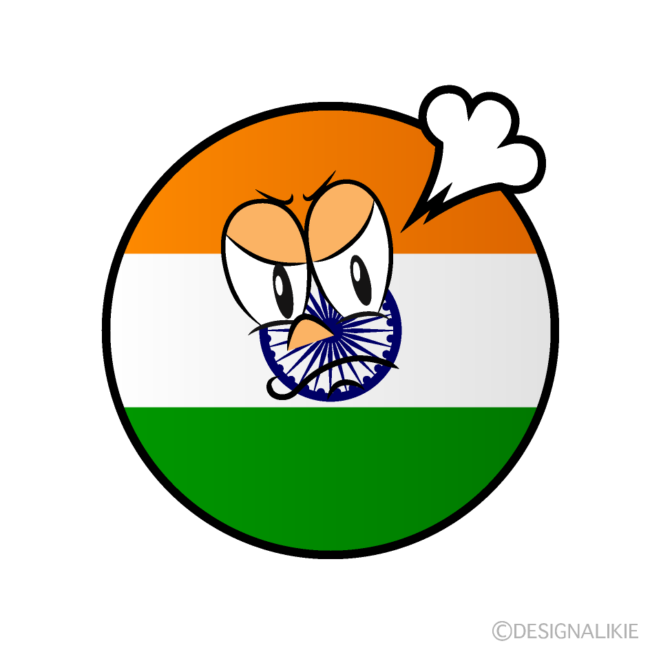 Bandera India Enojado Animado