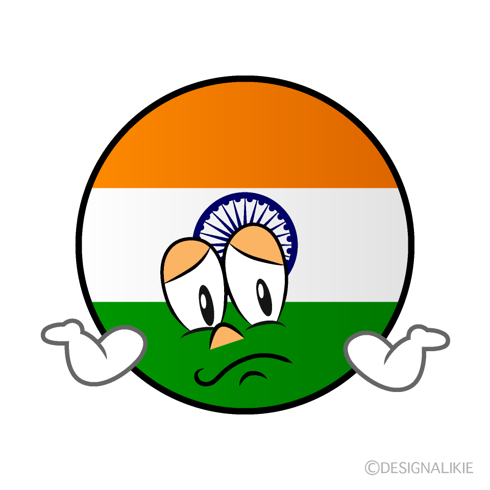 Bandera India Preocupado Animado